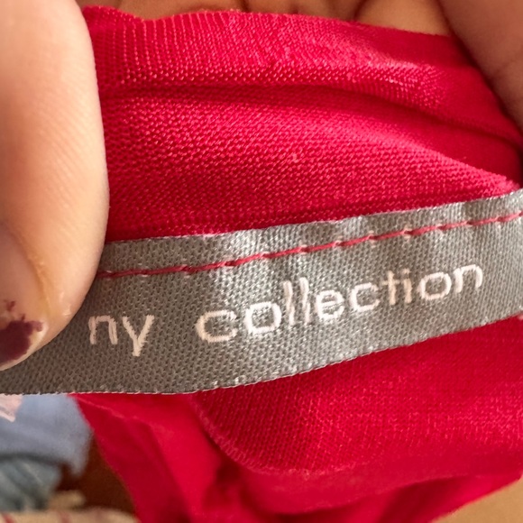 NY Collection Vibrant Red Textured Tank Top - Picture 5 of 5